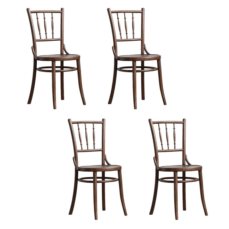 Traditional Style Side Chair Solid Wood Slat Back Dining Room Chair