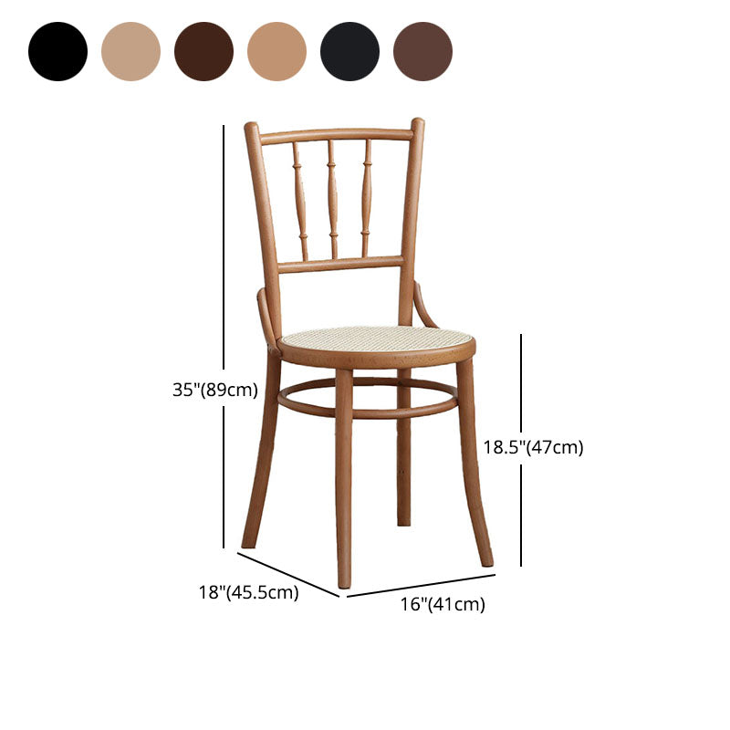 Traditional Style Side Chair Solid Wood Slat Back Dining Room Chair