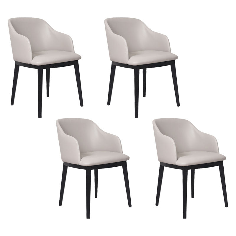 Arm Dining Chairs Modern Faux Leather Side Chairs for Kitchen