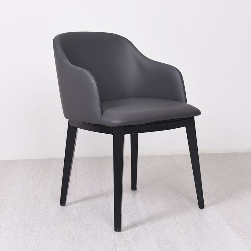 Arm Dining Chairs Modern Faux Leather Side Chairs for Kitchen