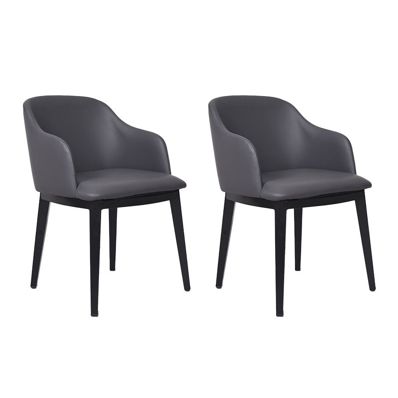 Arm Dining Chairs Modern Faux Leather Side Chairs for Kitchen