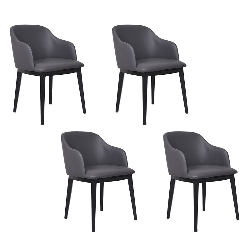 Arm Dining Chairs Modern Faux Leather Side Chairs for Kitchen