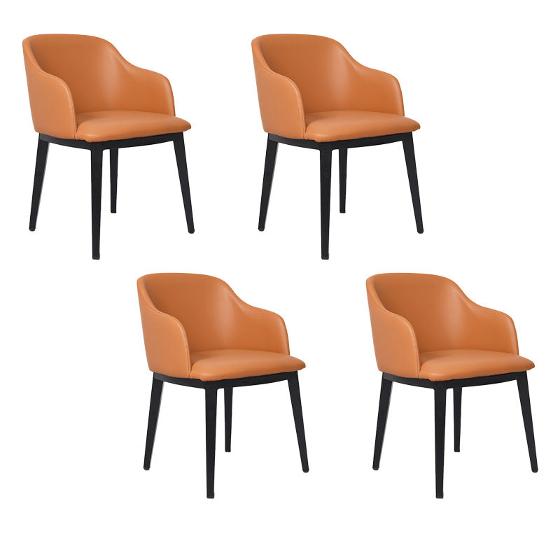 Arm Dining Chairs Modern Faux Leather Side Chairs for Kitchen