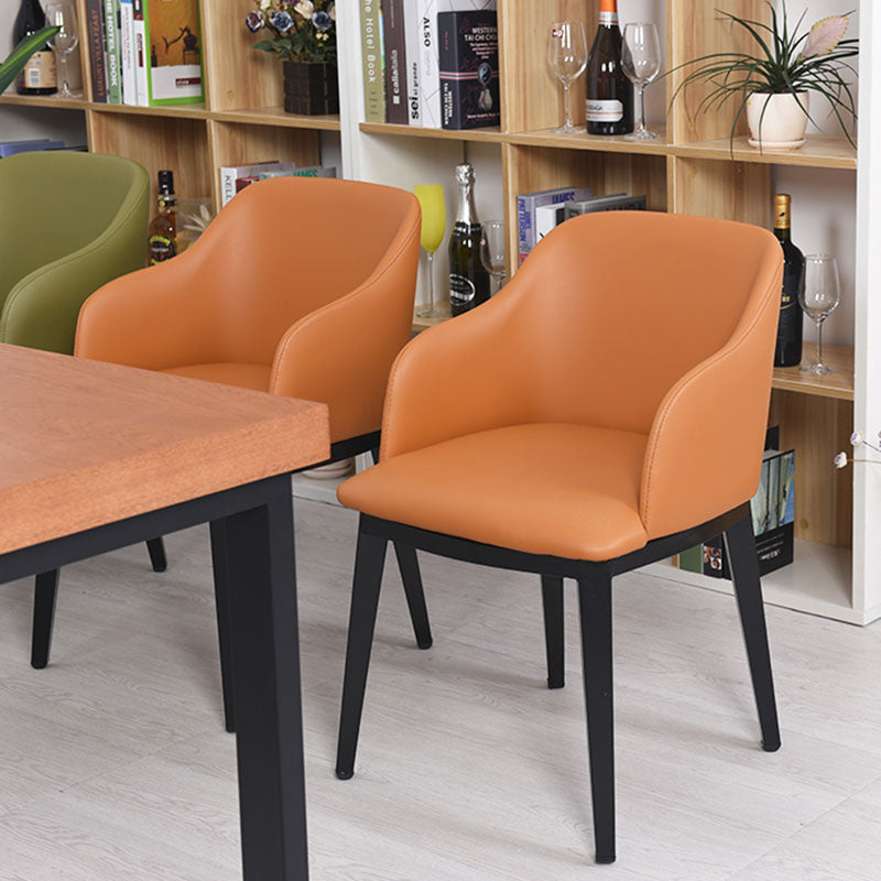 Arm Dining Chairs Modern Faux Leather Side Chairs for Kitchen