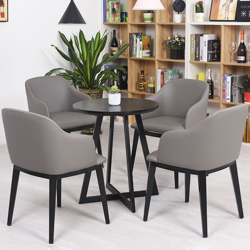 Arm Dining Chairs Modern Faux Leather Side Chairs for Kitchen