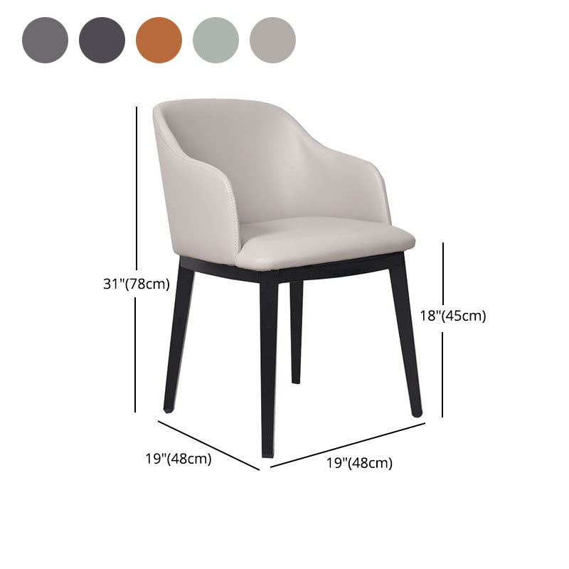 Arm Dining Chairs Modern Faux Leather Side Chairs for Kitchen