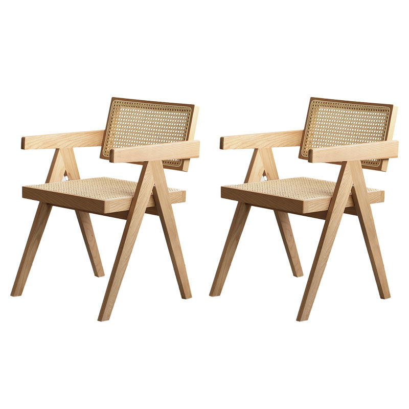 Solid Wood Dining Chairs Modern Kitchen Side Chairs with Arm