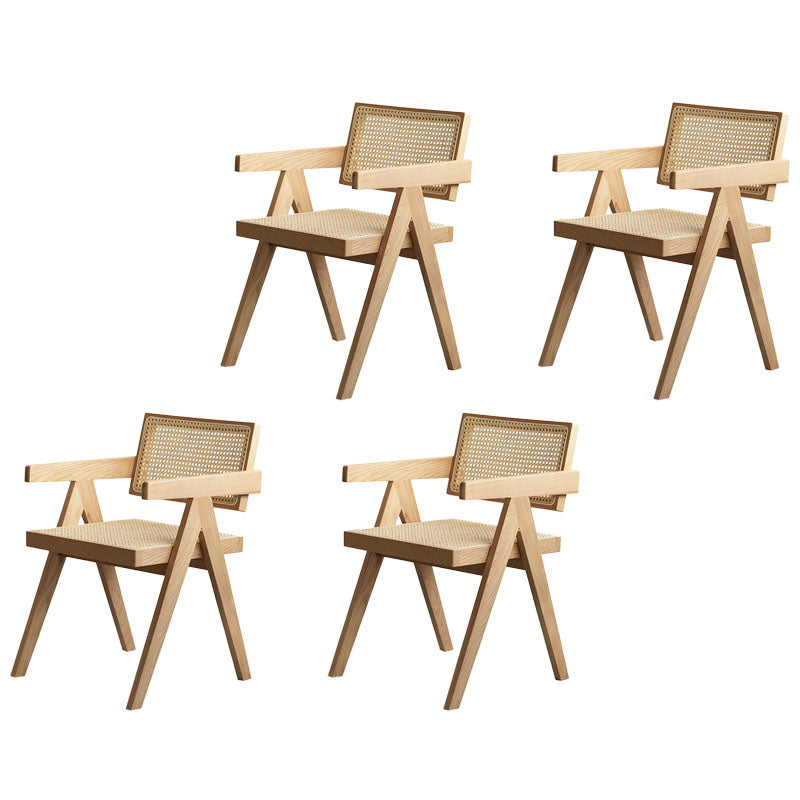 Solid Wood Dining Chairs Modern Kitchen Side Chairs with Arm