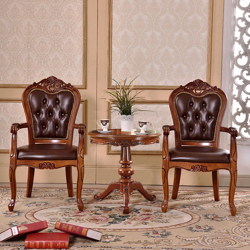 Traditional Style Dining Chair Rubberwood Upholstered Dining Room Chair