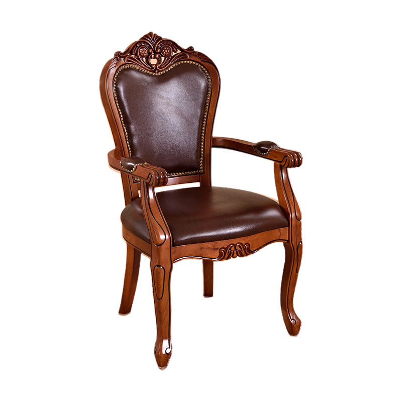 Traditional Style Dining Chair Rubberwood Upholstered Dining Room Chair