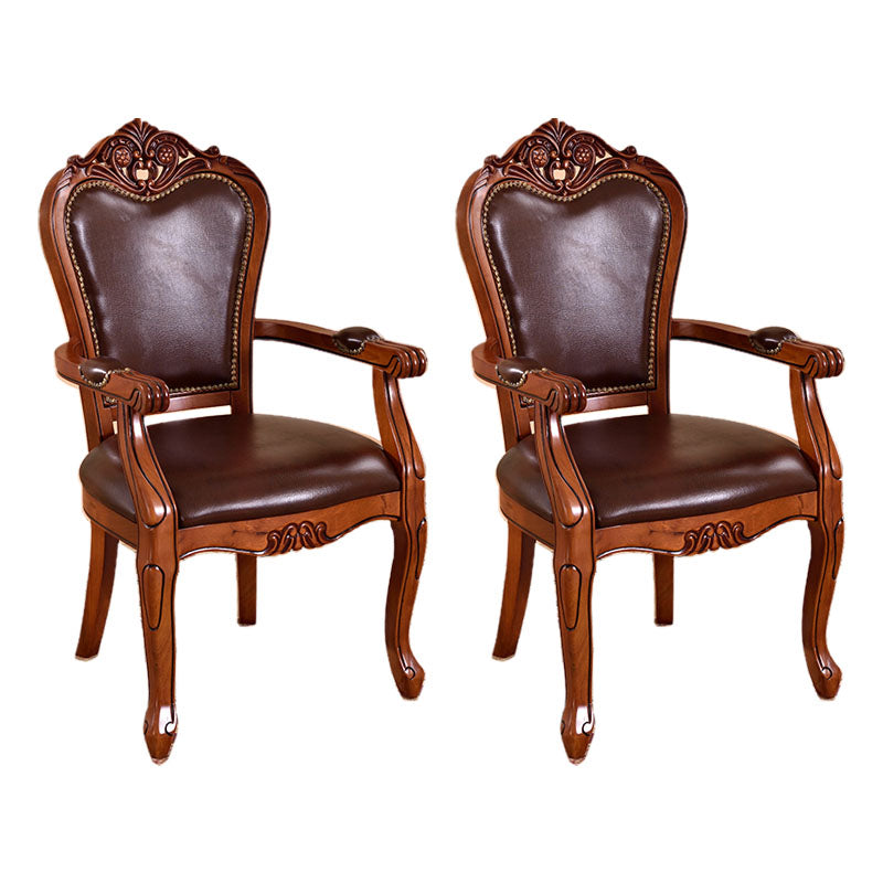 Traditional Style Dining Chair Rubberwood Upholstered Dining Room Chair