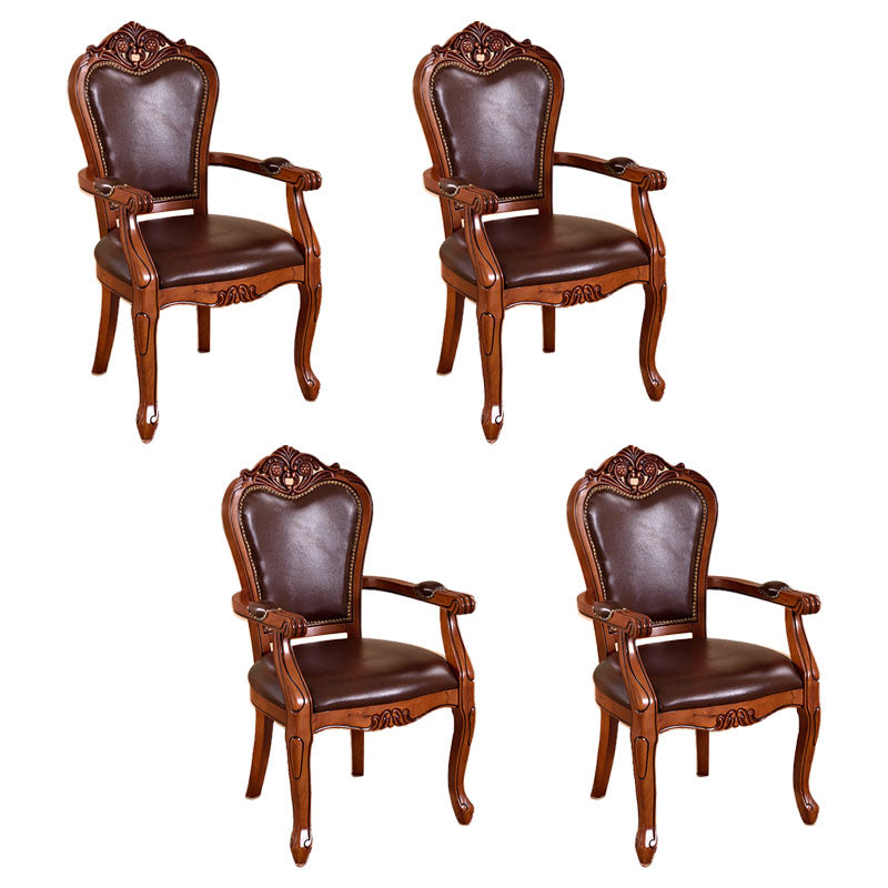 Traditional Style Dining Chair Rubberwood Upholstered Dining Room Chair