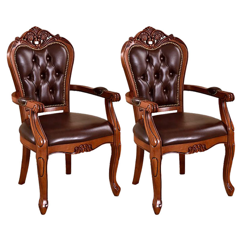 Traditional Style Dining Chair Rubberwood Upholstered Dining Room Chair