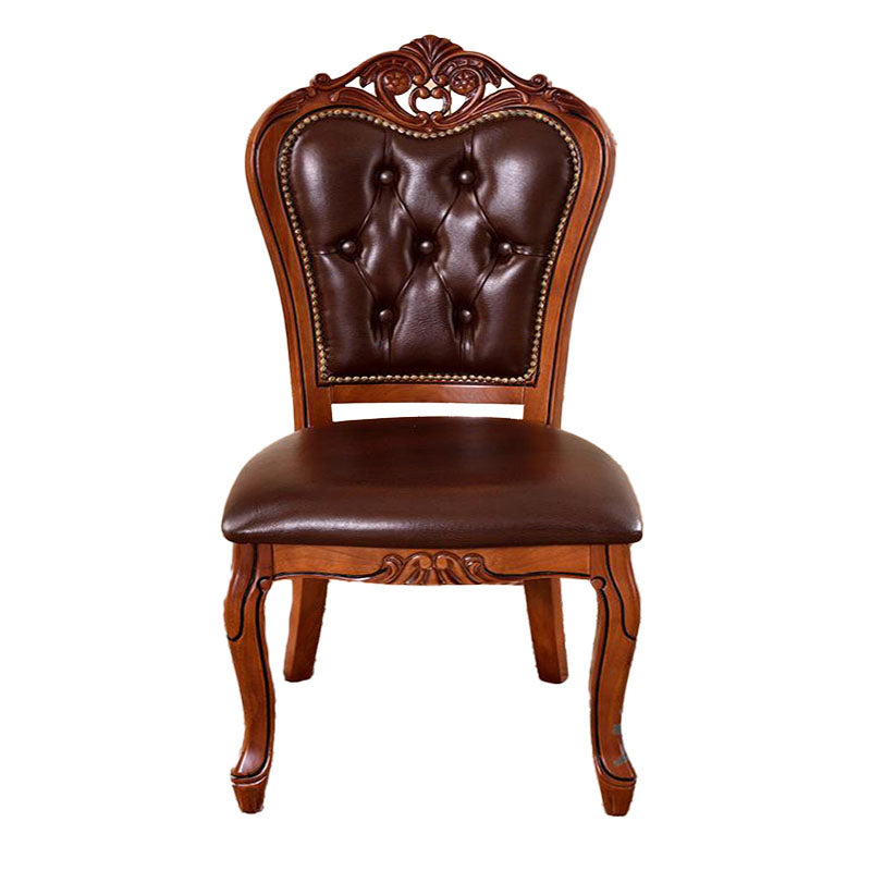 Traditional Style Dining Chair Rubberwood Upholstered Dining Room Chair