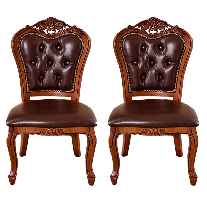 Traditional Style Dining Chair Rubberwood Upholstered Dining Room Chair