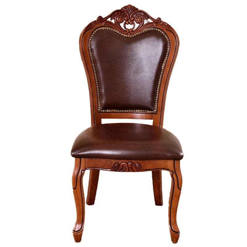 Traditional Style Dining Chair Rubberwood Upholstered Dining Room Chair