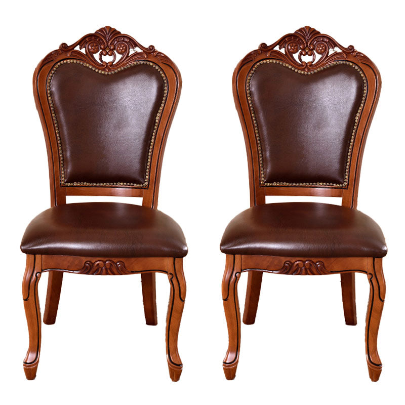 Traditional Style Dining Chair Rubberwood Upholstered Dining Room Chair