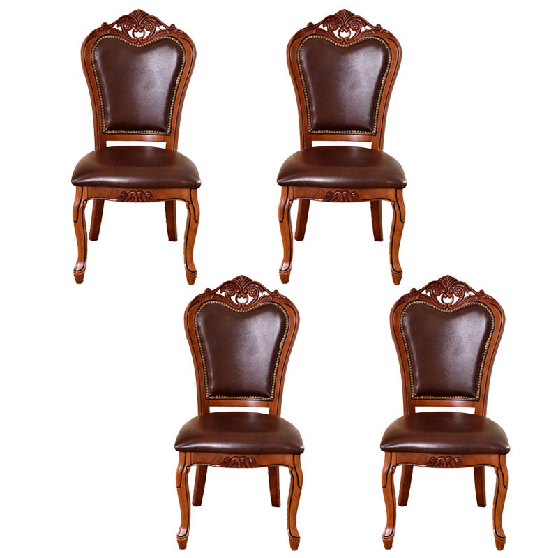 Traditional Style Dining Chair Rubberwood Upholstered Dining Room Chair