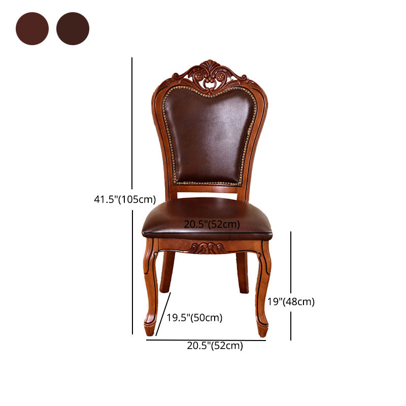 Traditional Style Dining Chair Rubberwood Upholstered Dining Room Chair