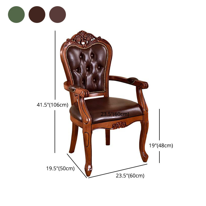 Traditional Style Dining Chair Rubberwood Upholstered Dining Room Chair