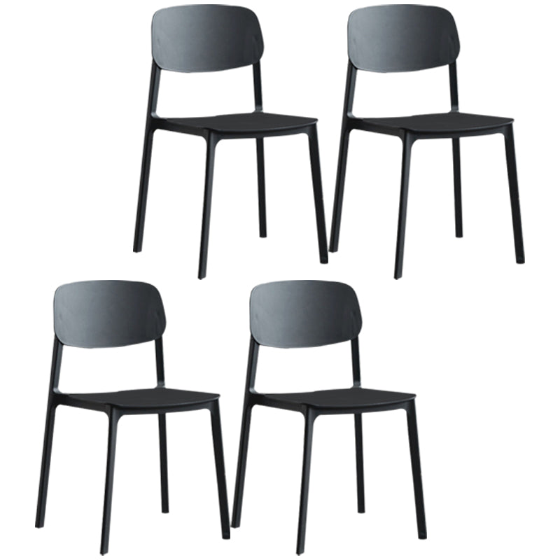 Plastic Contemporary Armless Chair Kitchen Dining Room Open Back Chair