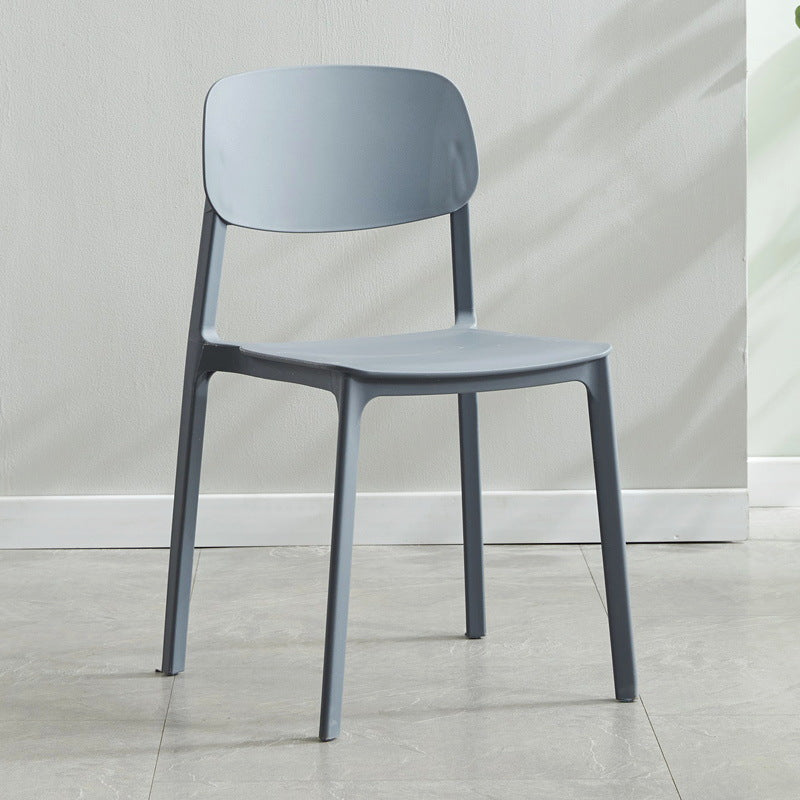 Plastic Contemporary Armless Chair Kitchen Dining Room Open Back Chair