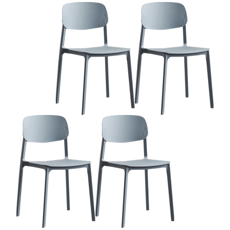 Plastic Contemporary Armless Chair Kitchen Dining Room Open Back Chair