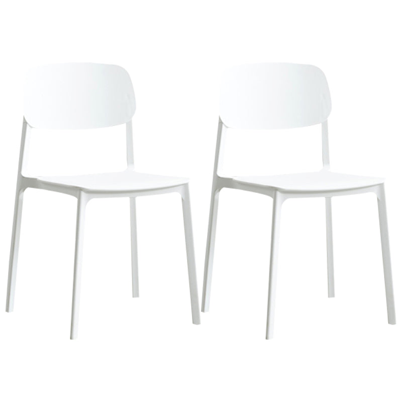 Plastic Contemporary Armless Chair Kitchen Dining Room Open Back Chair