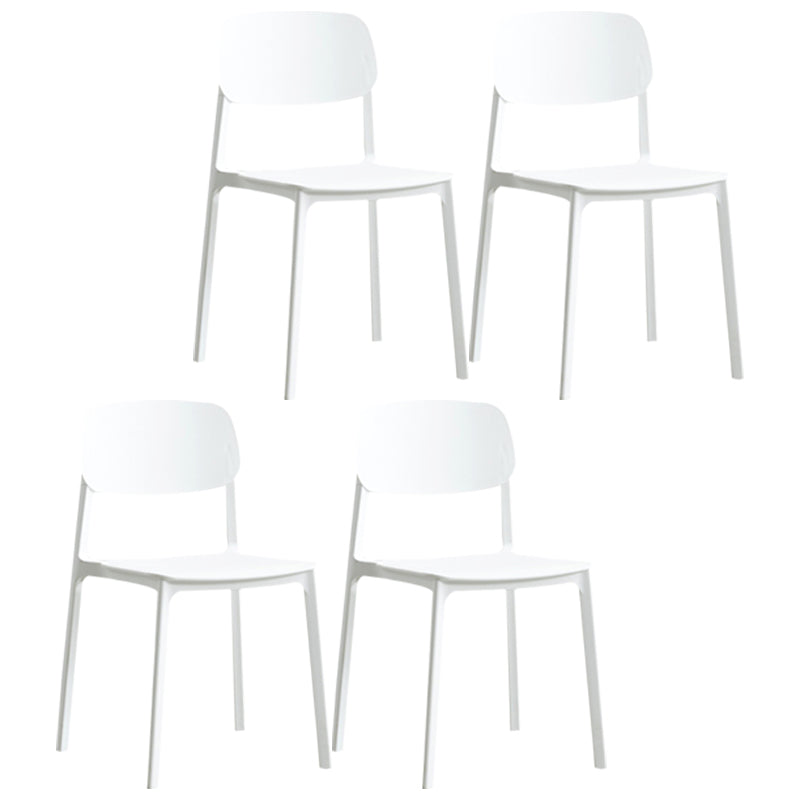 Plastic Contemporary Armless Chair Kitchen Dining Room Open Back Chair