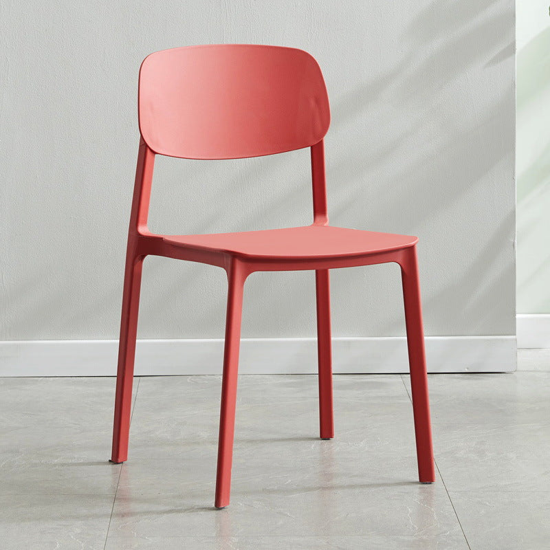 Plastic Contemporary Armless Chair Kitchen Dining Room Open Back Chair