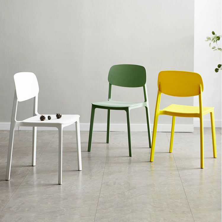 Plastic Contemporary Armless Chair Kitchen Dining Room Open Back Chair