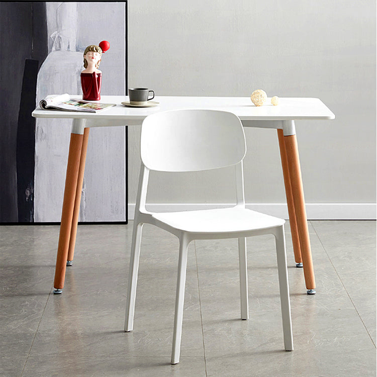 Plastic Contemporary Armless Chair Kitchen Dining Room Open Back Chair