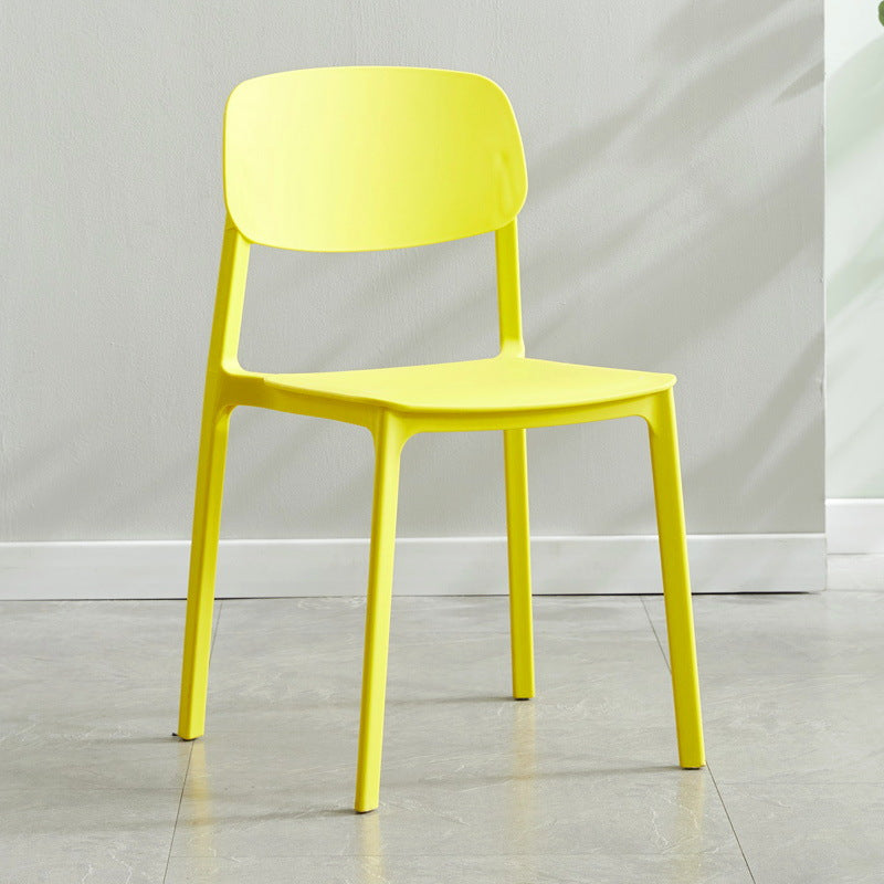 Plastic Contemporary Armless Chair Kitchen Dining Room Open Back Chair