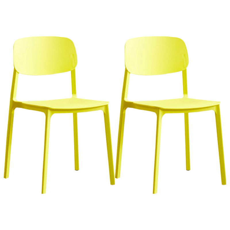 Plastic Contemporary Armless Chair Kitchen Dining Room Open Back Chair