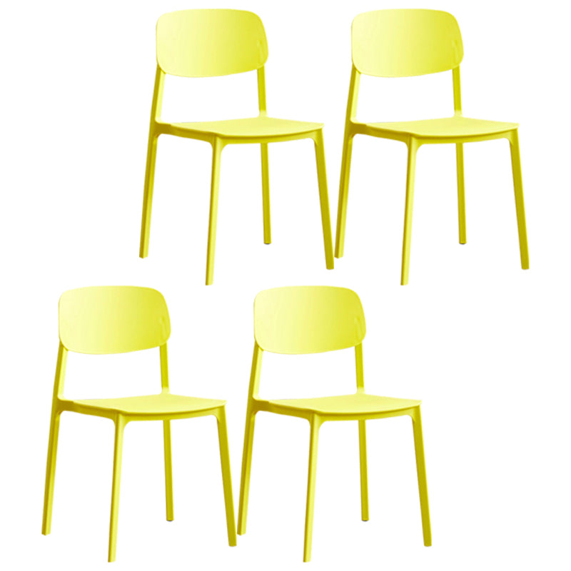 Plastic Contemporary Armless Chair Kitchen Dining Room Open Back Chair