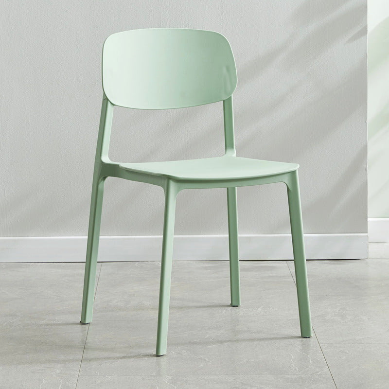 Plastic Contemporary Armless Chair Kitchen Dining Room Open Back Chair