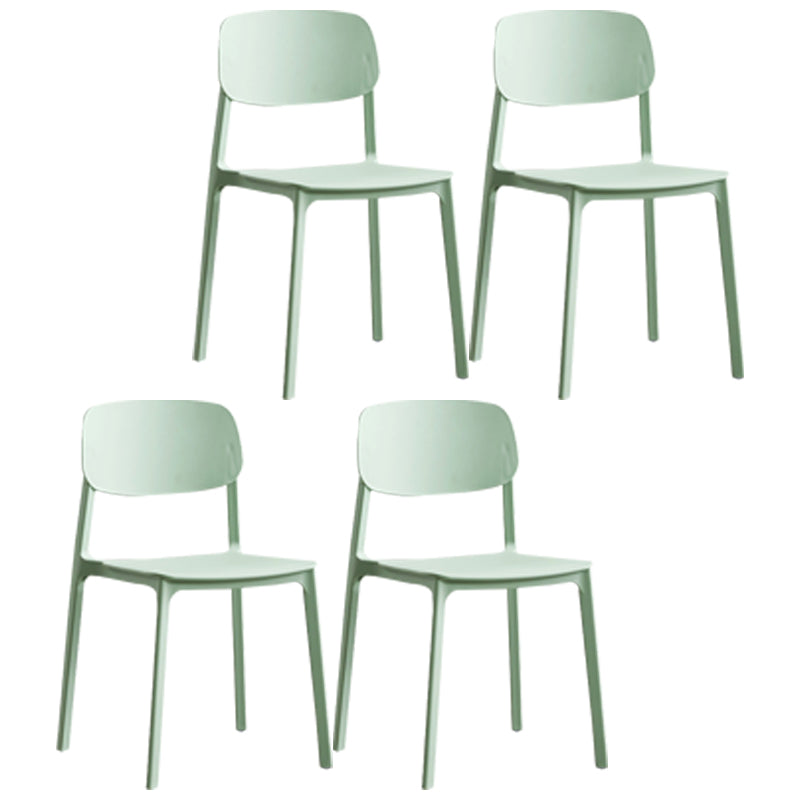 Plastic Contemporary Armless Chair Kitchen Dining Room Open Back Chair