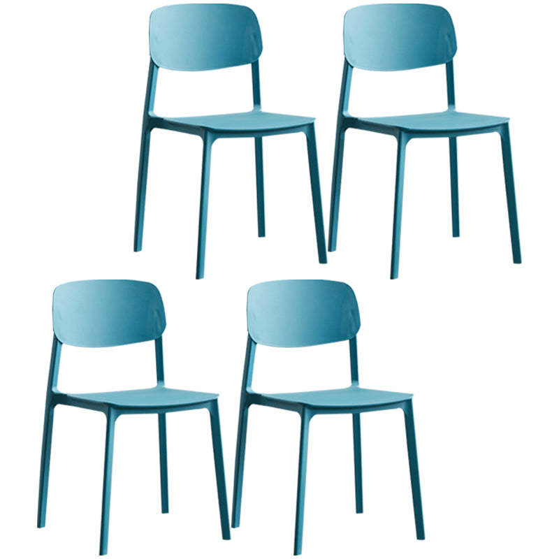 Plastic Contemporary Armless Chair Kitchen Dining Room Open Back Chair