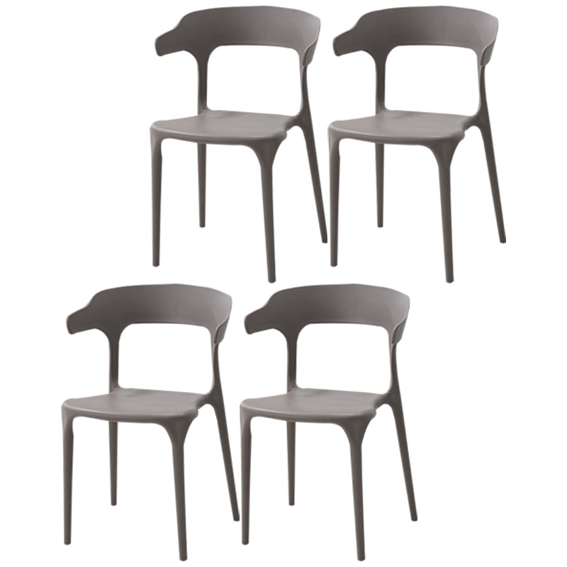 Plastic Contemporary Arm Chair Dining Kitchen Room Open Back Chair