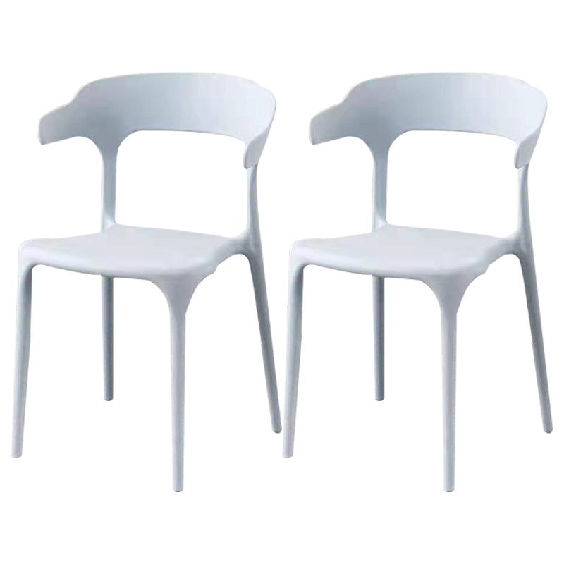 Plastic Contemporary Arm Chair Dining Kitchen Room Open Back Chair