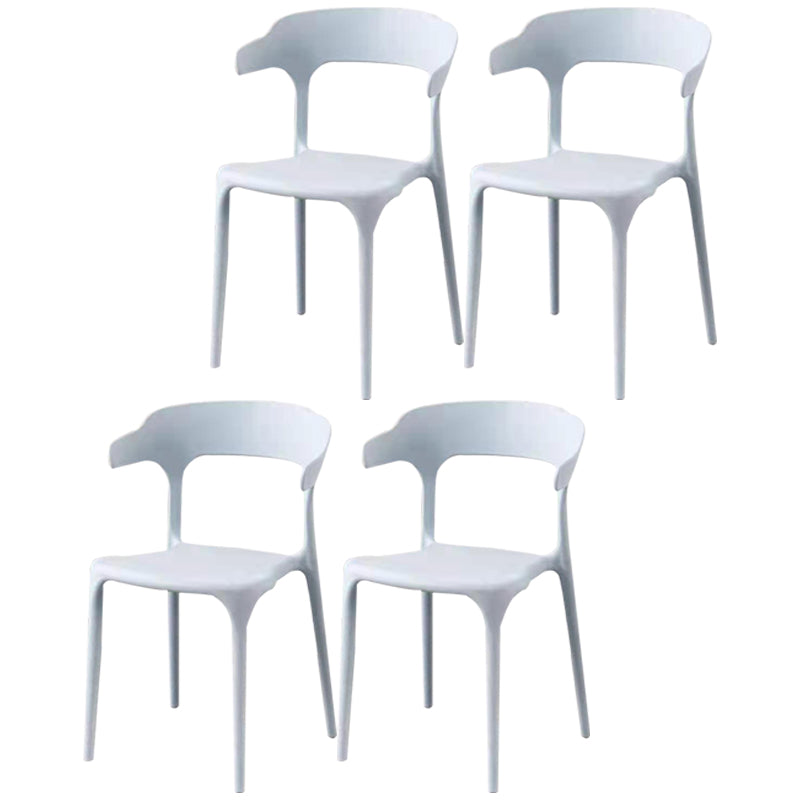 Plastic Contemporary Arm Chair Dining Kitchen Room Open Back Chair