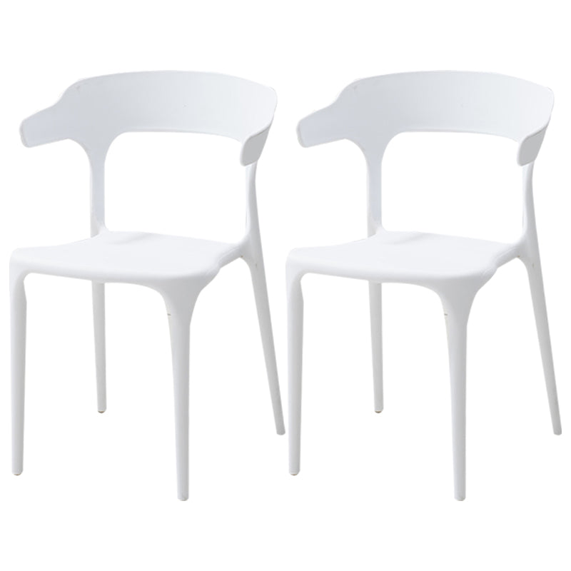 Plastic Contemporary Arm Chair Dining Kitchen Room Open Back Chair