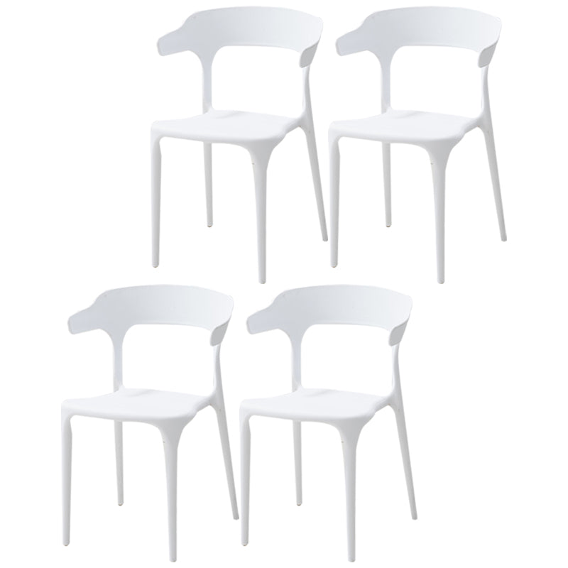 Plastic Contemporary Arm Chair Dining Kitchen Room Open Back Chair