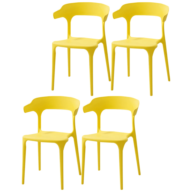 Plastic Contemporary Arm Chair Dining Kitchen Room Open Back Chair