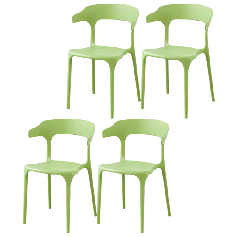 Plastic Contemporary Arm Chair Dining Kitchen Room Open Back Chair