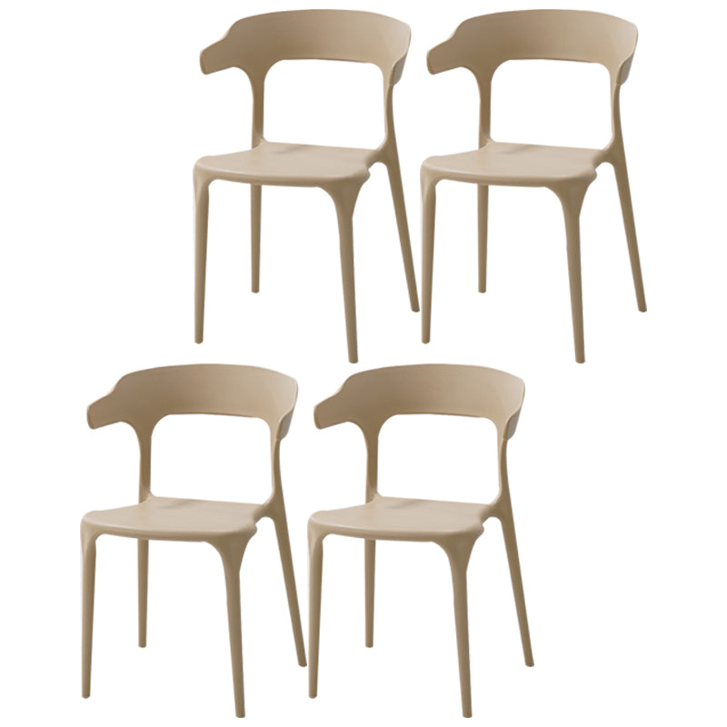 Plastic Contemporary Arm Chair Dining Kitchen Room Open Back Chair