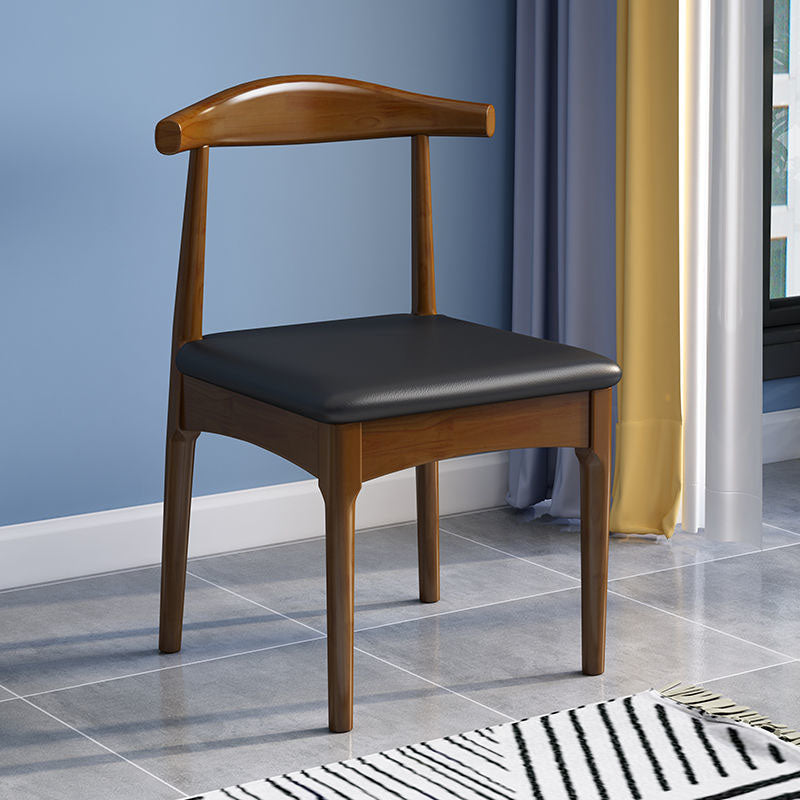 Rubberwood Modern Dining Chair Matte Finish Open Back Side Chair