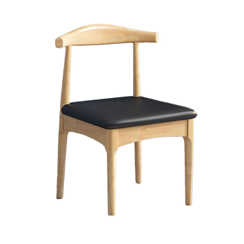 Rubberwood Modern Dining Chair Matte Finish Open Back Side Chair