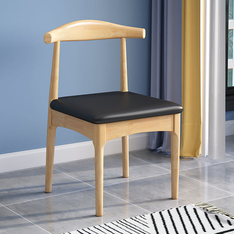 Rubberwood Modern Dining Chair Matte Finish Open Back Side Chair