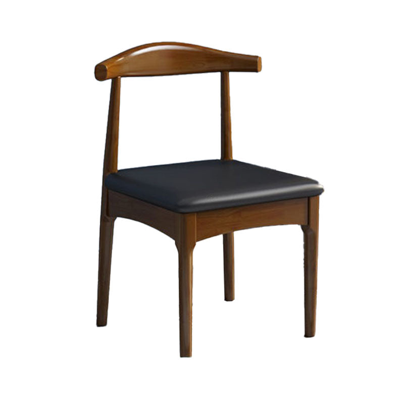 Rubberwood Modern Dining Chair Matte Finish Open Back Side Chair